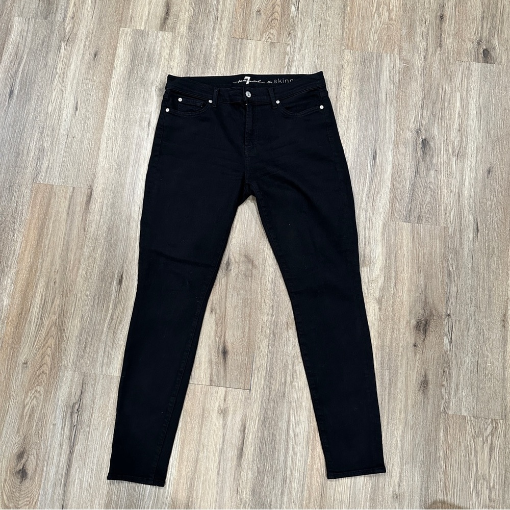 7 For All Mankind Jet Black Denim - Picture 2 of 9